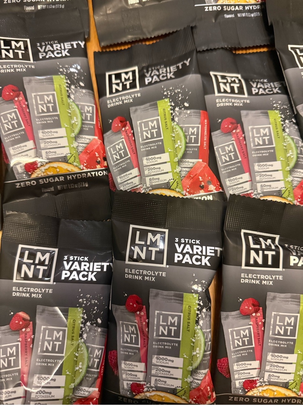 30 LMNT variety packs, 90 sticks, salt hydration